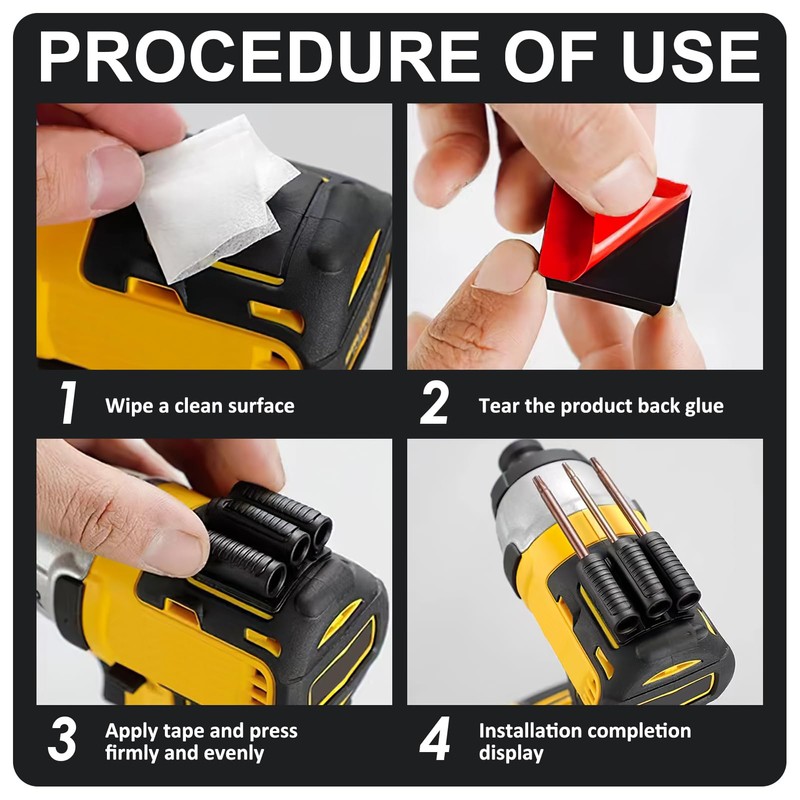 Drill Bit Holder Tool Holster, with High Strength Adhesive Drill