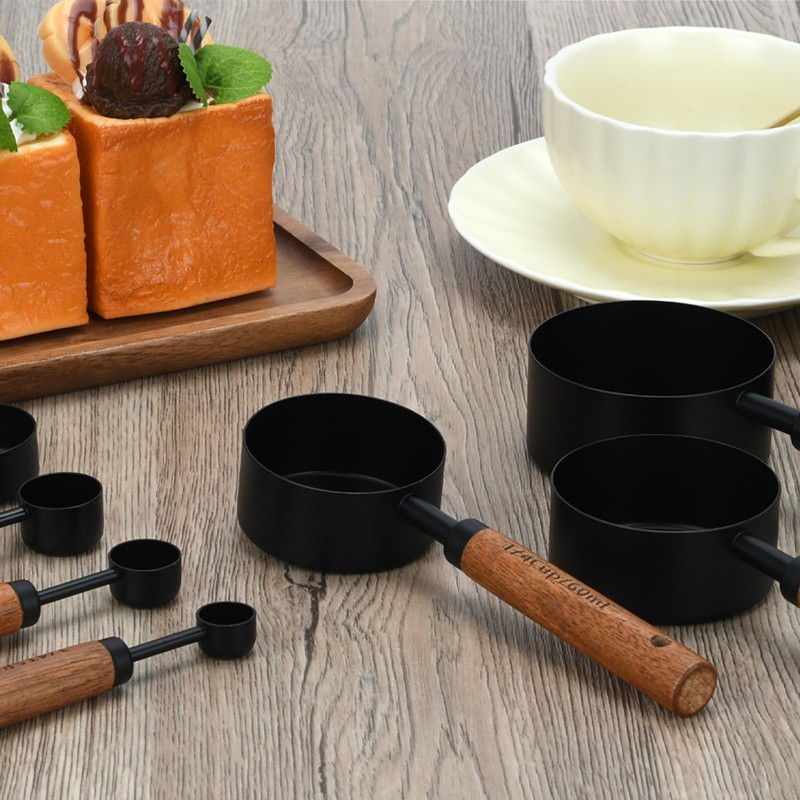 Black Measuring Cups and Spoons Set, Measuring Spoons and Measuring