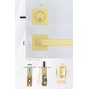 goldenwarm Front Door Handle and Deadbolt Set, Gold Exterior Door