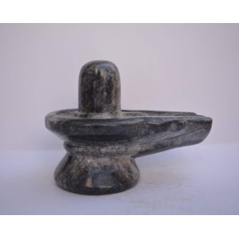 Pure Marble Shivling Hindu God Shiva Lingam Shiv Ling Murti Statue Adiyogi for Puja (5" inch BLACK) Natural Stone Sculpture Lord Shiva Worship Idols Art Gallery Jaldhara Traditional Kashi Vishwanath