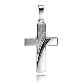 JEVELION Pendant Cross Silver Cross for Women, Men and Children as Design Necklace Pendant 925 Sterling Silver with Necklace Length Selectable, Without chain