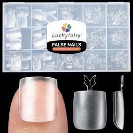 Sharp Square Toe Nail Press Ons French Style Toe Tips Gel x 240pcs Clear False Fake Toenails for Faster Toe Gel x Nail Extension Kit Home DIY Art Salon 12 Sizes Acrylic Nails, Luckyfairy