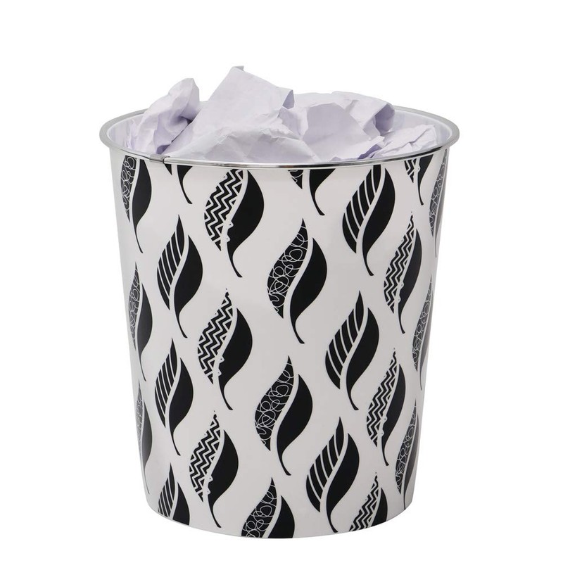 JVL Small Leaves Waste Paper Bin, 24.5cm x 26.5cm Approx,