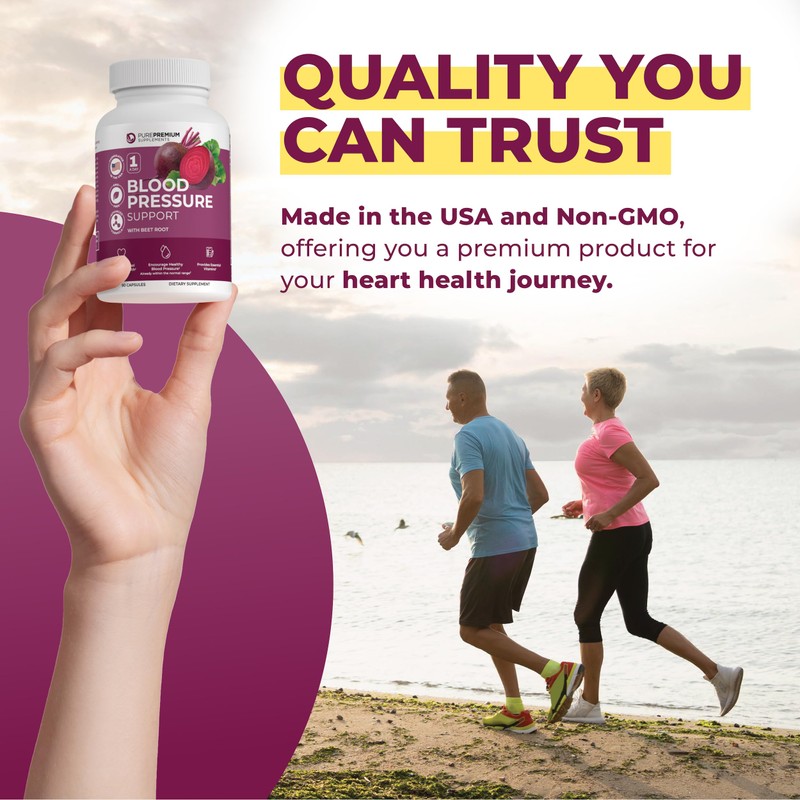 PurePremium Beet Root Capsules for Normal Blood Pressure Support -
