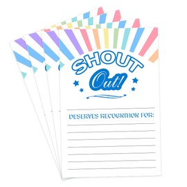 Hodmopli 100 Count Shout Out Cards For Employees,4×6 Inch Encouragement Card Office Staff, and Students - Appreciation and Recognition Reward Cards For School or Work Bulletin Board