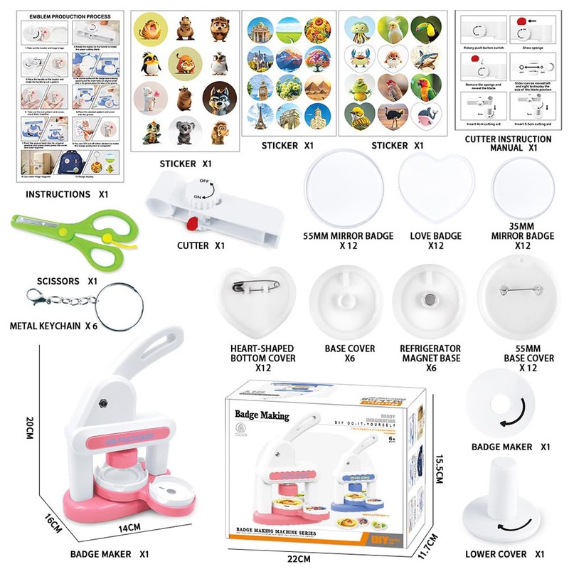 NEWFUN Button Machine, Button Maker, 55 mm/35 mm, Badge in