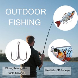 Fishing Lures Jointed Fish Set Realistic Lure Action Wobbler Bait Realistic Swimming Bait, Fishing Lures fo Bass Trout Crappie Walleye Pike Bluegill Salmon,Best Equipment for Outdoor. (B3Pcs, A)