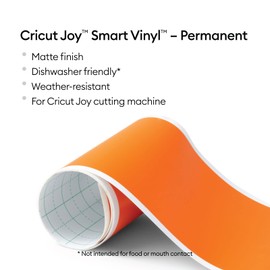 Cricut Smart Permanent Matte Vinyl | 5.5in x 48in, Orange | Matless Cutting for Joy Machine | Ideal for Long Cuts and Repeated Designs | Durable and Weather-Resistan