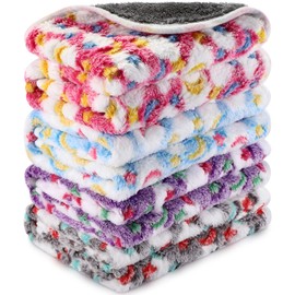 Namalu 4 Waterproof Guinea Pig Fleece Blankets, Small Washable Dog Blanket, Absorbent Guinea Pig Cage Liners, Reusable Pee Pads, Sleep, Cuddly Blanket (Star and Moon, 60 x 40 cm)