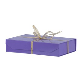 PACKGILO 1 Pack Purple Gift Box with Lids Small 12 x 8 x 2.7 Inches Clothes Gift Boxes for Presents Shirt Gift Boxes with Ribbon Magnetic Gift Box Bulk Cute Box for Packaging (Glossy Surface)