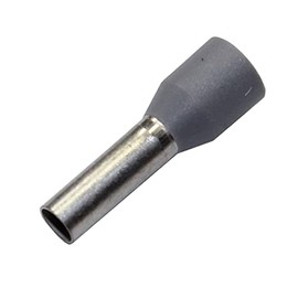 50x Insulated Bootlace Ferrules 4,0mm² / 10mm grey Cable End Terminals ; 4mm²