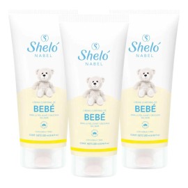 Crema Corporal Bebé Sheló Nabel Sábila Miel Hipoalergénica Pack 3x250 ml