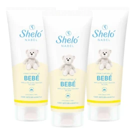 Crema Corporal Bebé Sheló Nabel Sábila Miel Hipoalergénica Pack 3x250 ml