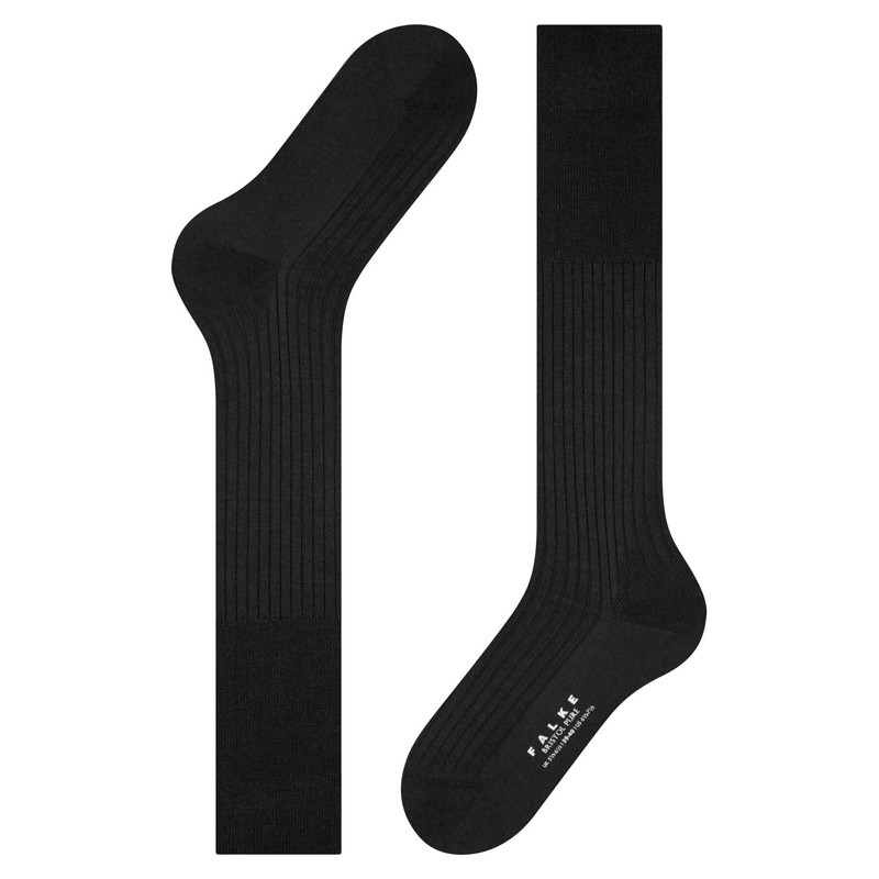 Falke Bristol Pure Men's Knee Socks, Black, 47/48