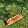 Premkid Carbonized Hanging Wooden Swing, 24"x 8"x 1.2" Tree Swing