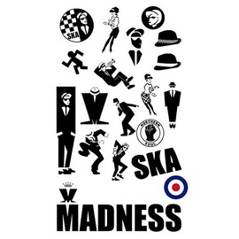 PopArtUK POSTER - # 8 - SKA - MOD BAND - 1980's Music - Madness, Suggs - A3 Matte Plastic Poster Print Sign for Living Room Decor