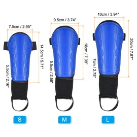 PATIKIL Soccer Shin Guards with Ankle Support, 2 Pair EVA Cushion Protection Calf Protective Gear Pads Size L for Adult, Blue