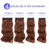 KEPBEAY Clip in Hair Extensions 4Pcs 180g Long Wavy Synthetic