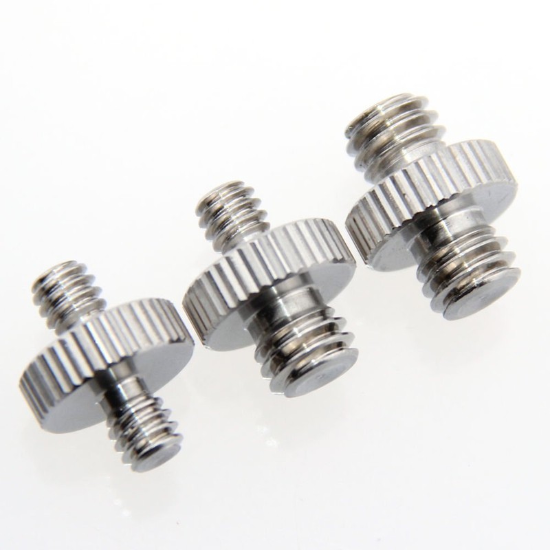 CAMVATE 1/4''変換1/4''オスオスネジ+1/4''変換3/8''オスオスネジ+3/8''変換3/8''オスオスネジアダプター カメラ 三脚用 (3点セット）