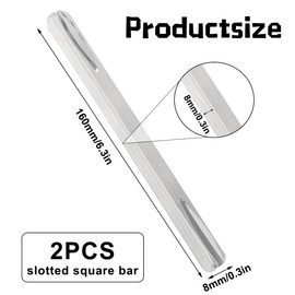 Pack of 2 Door Handle Spindle Rod, 8 mm x 160 mm Square Pin, Door Fitting, Square Pin, Galvanised Steel Replacement Square Pin, Fixing Pin, Door Handle, Steel Spindle Bar, Solid Steel
