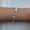 Solid .925 Sterling Silver Bangle Cuff Bracelet Large For Women
