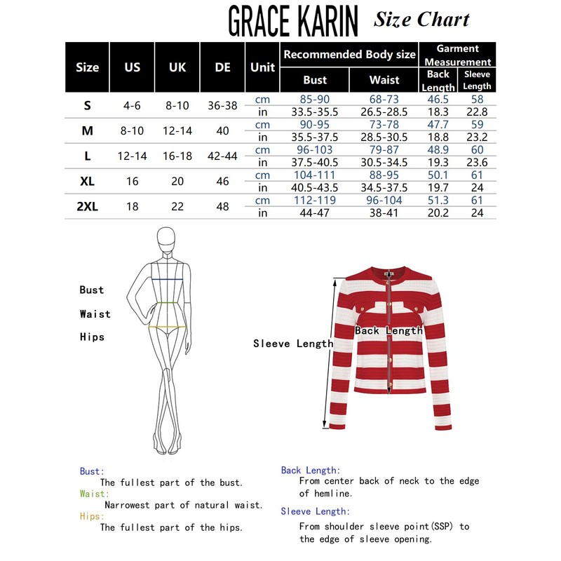 GRACE KARIN Women's Elegant Long Sleeve Cardigan Crew Neck Cardigan