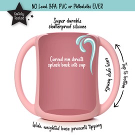 PrimaStella Silicone Baby & Toddler Training Cup with Handles - Sippy Cup for 1 Year Old – Toddler Cups (Soft Pink)