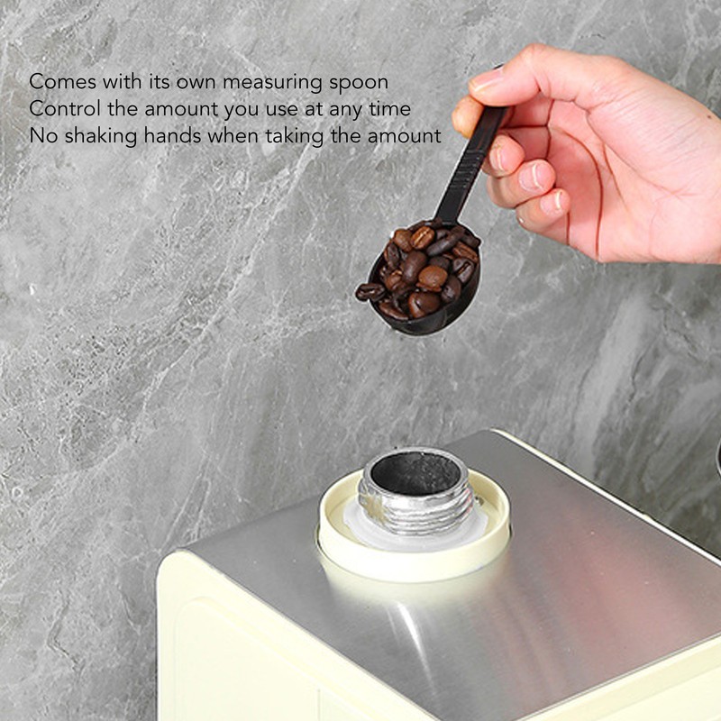 Coffee Bean Canister Airtight Stainless Steel Visible 800ml with Spoon