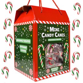 Bulk Individually Wrapped Mini Candy Canes, Classic Christmas Candies, Peppermint Flavored, 200 Pieces