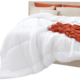 Bedsure Comforters Queen Size - Duvet Insert Contrast GentleSoft™ Down Alternative Comforter Quilted All Season Duvet with 8 Tabs, Machine Washable, Gifts for Women, White, Queen 88 x 88 Inches