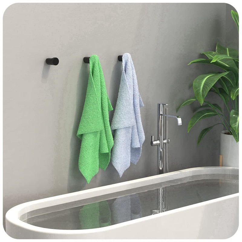 COCOYA 4Pack Metal Wall Hooks, Minimalist Coat Hooks Matte Black
