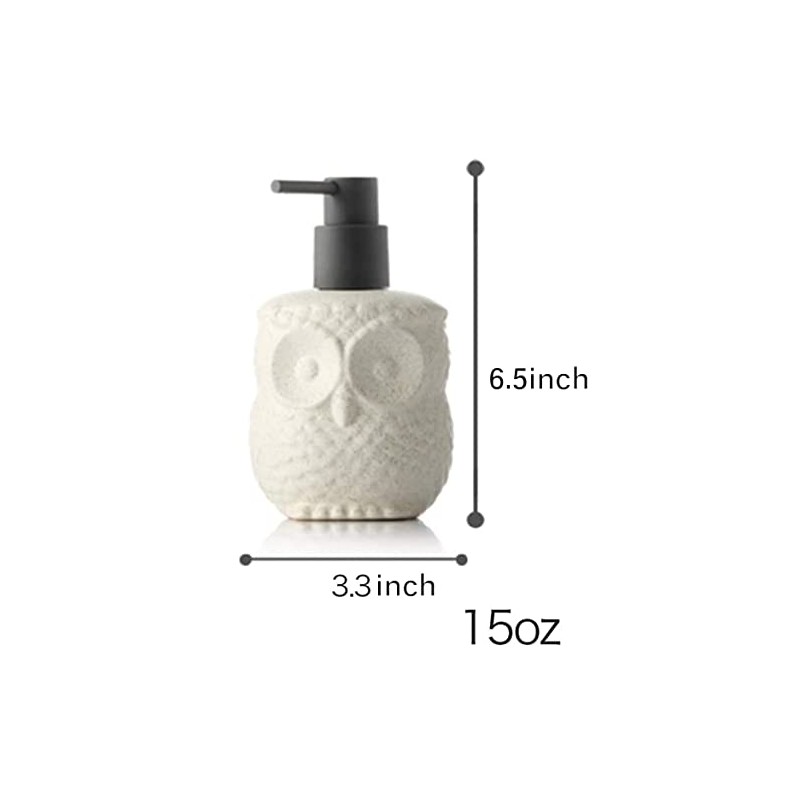 123Arts Ceramic Owl Shape Soap Dispenser Soap Bottle Lotion Bottle