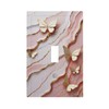 YIJIKJY Light Switch Cover Plate Pink Gold Abstract Marble Butterfly