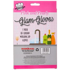 Diabolical Gifts DP0985 Pink & Pearly Glamorous Pink and Pearly Washing-Up Gloves Secret Santa Gift People, One Size (Pack of 1)