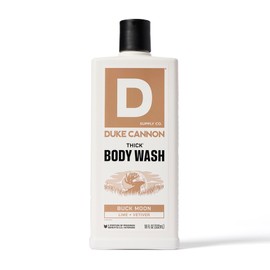 Duke Cannon Supply Co. Thick High Viscosity Body Wash Body Wash - 3X Thicker, Plant-Based, Mineral-Enriched Body Wash For Men - Shower Gel for Men - Mens Body Scrub - Buck Moon, (18 oz)