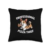Corgi Pizza Thief Food Dog Lover Throw Pillow