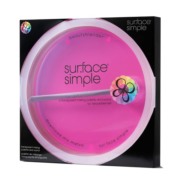 beautyblender sur.face simple Portable Clear Palette for Mixing and Matching Foundations and Creams, Includes a Mixing Makeup Wand