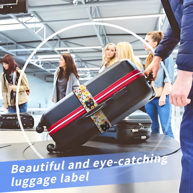 Luggage Straps for Suitcases, Adjustable Suitcase Straps, 2 Pack Suitcase