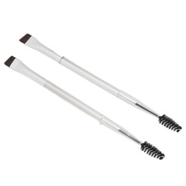2 Piezas de Cepillo de Cejas de Doble Punta, Cepillo de Cejas para Herramienta en Espiral Ki, Cepillo de Doble Cabeza para Belleza, Juego de Cejas Inclinadas, Utensilio para