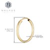 NKlaus Pair of 585 Yellow Gold Hoop Earrings Round Gold