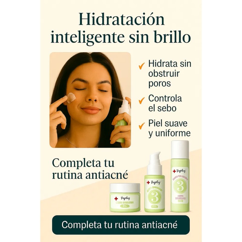 Kit Completo Antiacné Vogirlog | Crema Serum Tónico Cleanser