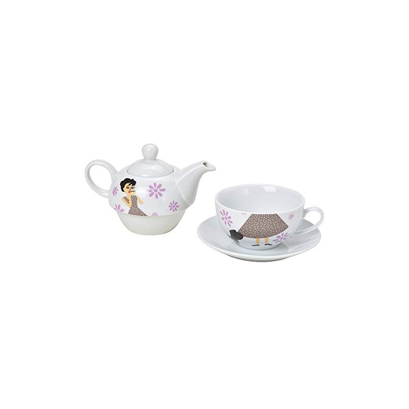 Tea for One Set Woman with Tea Cup (Pot &