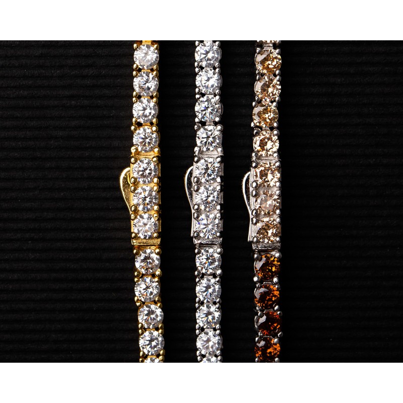 Lucoro Women's Tennis Bracelet, 925 Silver, 3 mm Wide, 17