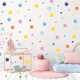 244 Pcs Calcomanías de pared de Lunares, Vinilos Decorativos pared para Niña, Vinil Decorativo Infantil Calcomanía de puntos coloridos decoración del dormitorio de la ventana de los niño