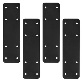 Post to Beam Connectors 4pcs,10"X3" Straight Steel Flat Plate,Mending Plate I Shape Bracket,Black Powder Coated I Strap for Repair Wooden House,Furniture,Pergola,Truss framing…