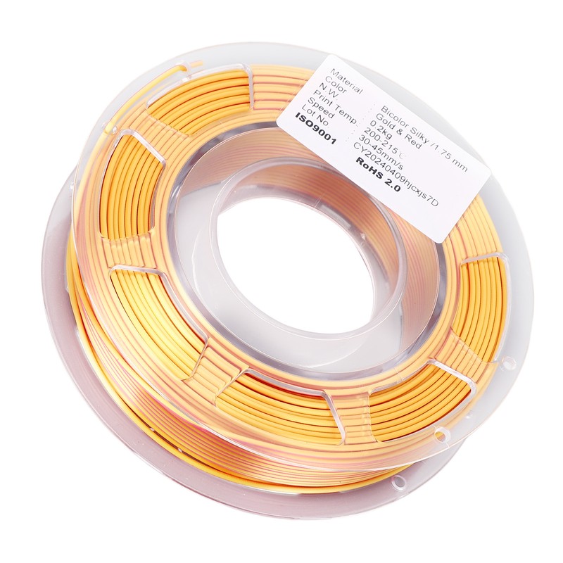 1.75mm PLA Filament Bundle Gold Red Dual Color Coextrusion Filament