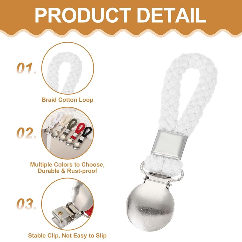 sourcing map 6 Pcs Tea Towel Clips with Cotton Loop