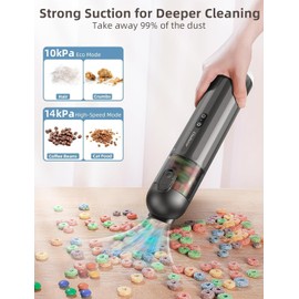 Chuboor Handheld Car Vacuum Cleaner, 14,000Pa Cordless Vacuum Cordless Rechargeable, 120 WPowerful Mini Hand Vacuum with Multifunctional Nozzle for Car, Home, Office, Pet Hair (Brown)