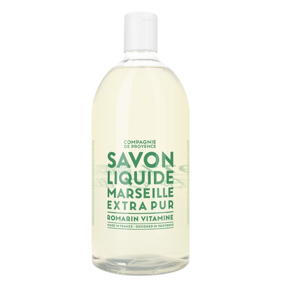 Compagnie de Provence Savon de Marseille Extra Pure Liquid Soap - Revitalizing Rosemary - 33.8 fl oz Plastic Bottle Refill