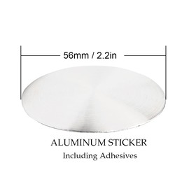RTRHINOTUNING 4pcs 56mm/2.2in Wheel Center Caps Stickers Sliver Aluminum Alloy Anti-Rust Badge Emblems Decals